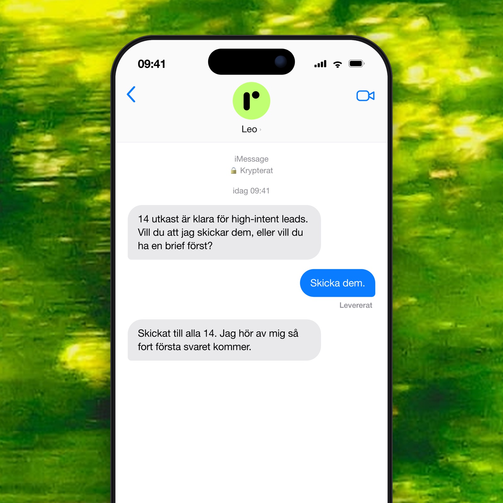 iMessage med Leo: mötet bokat, ni styr med ett meddelande (illustration)